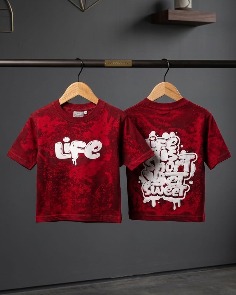 FIVE SLEEVE ACID WASH T SHIRT