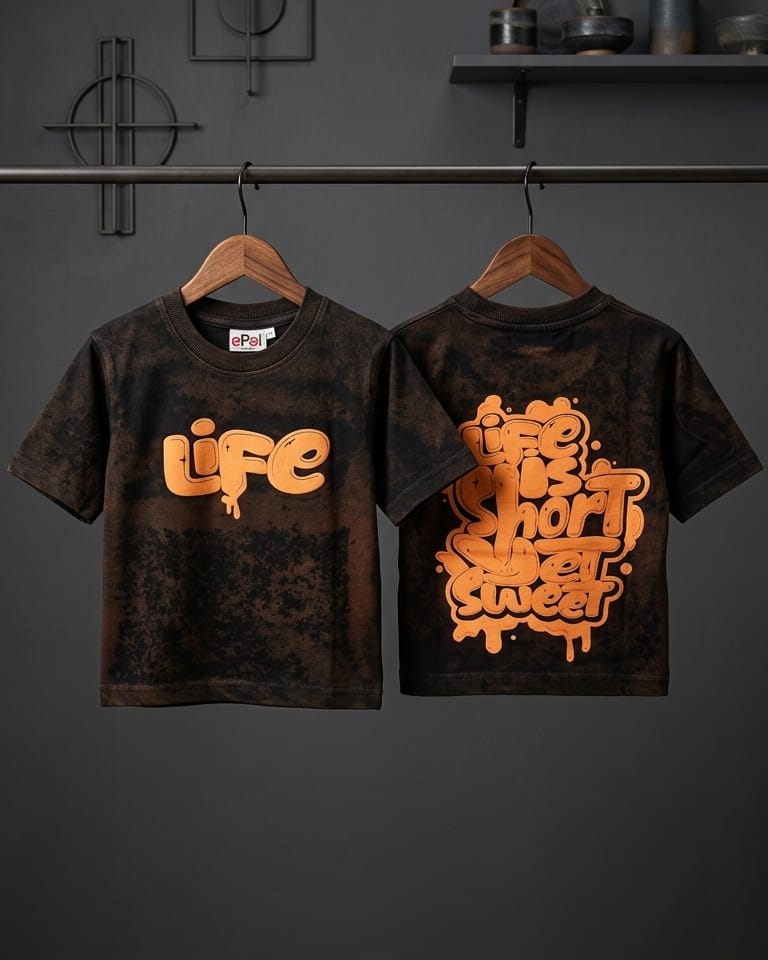 FIVE SLEEVE ACID WASH T SHIRT