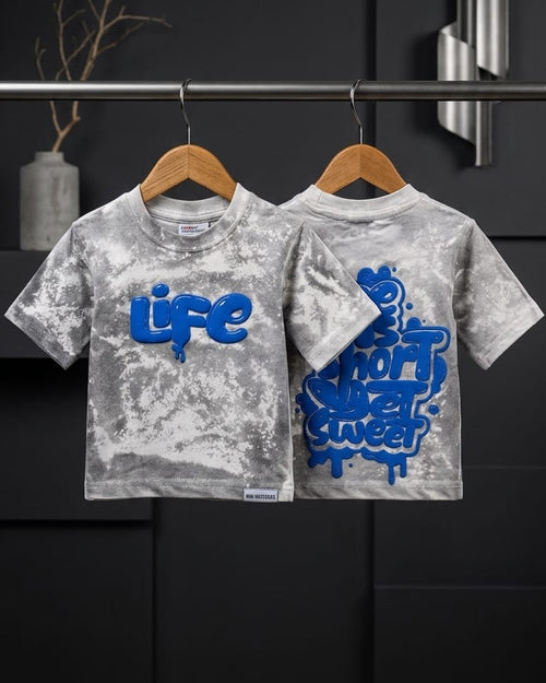 FIVE SLEEVE ACID WASH T SHIRT