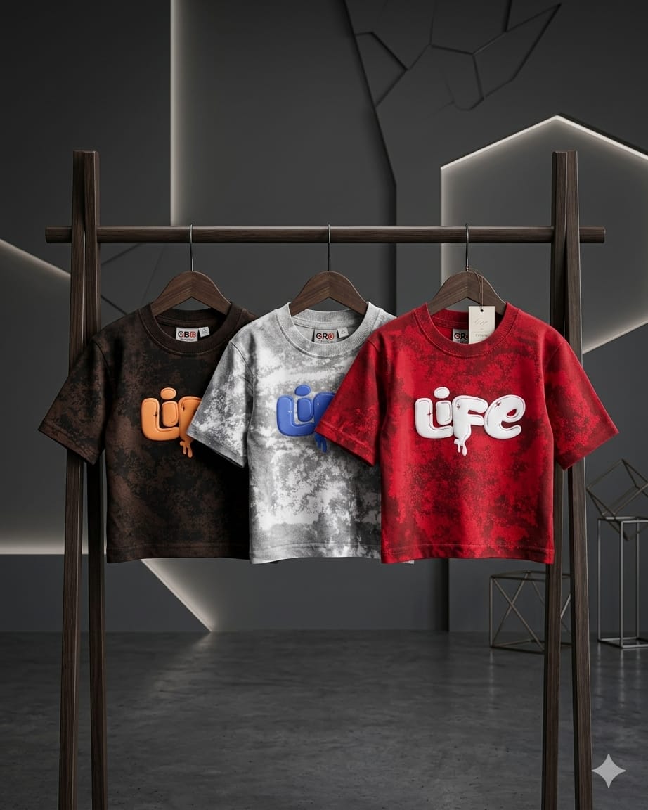 FIVE SLEEVE ACID WASH T SHIRT