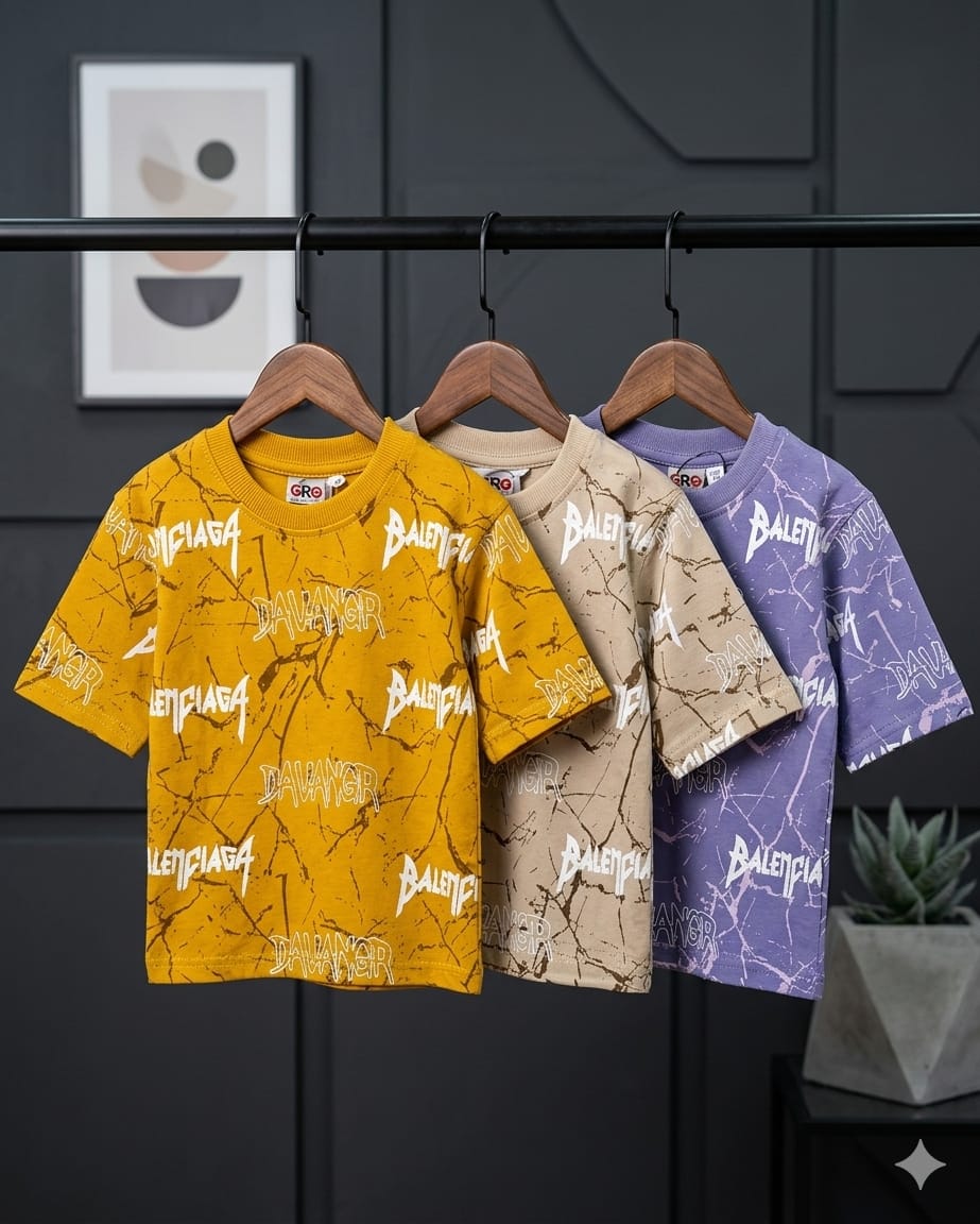 FIVE SLEEVE ALL OVER PRINT FIVE SLEEVE T SHIRT